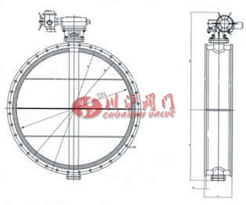 电动高温烟气蝶阀外形尺寸 