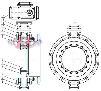 SD943电动伸缩蝶阀 (结构图)