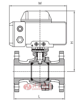 电动高平台法兰球阀外形尺寸