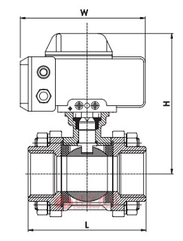电动高平台螺纹球阀外形尺寸