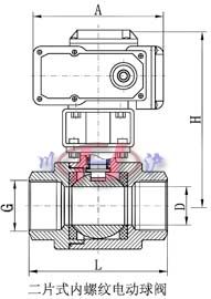 二片式内螺纹电动球阀