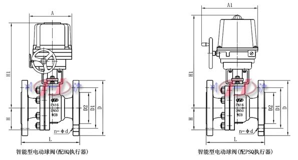 智能型电动球阀外形尺寸