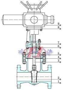 电动法兰闸阀 (内部结构图)