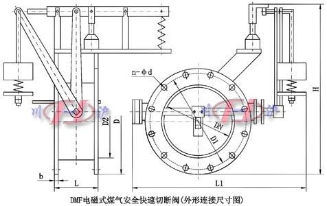DMF電磁式煤氣**快速切斷閥(外形連接尺寸)
