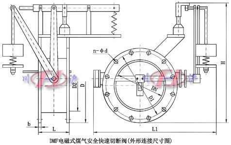 DMF电磁式煤气安全快速切断阀(外形连接尺寸)