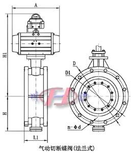 气动切断蝶阀(法兰式)