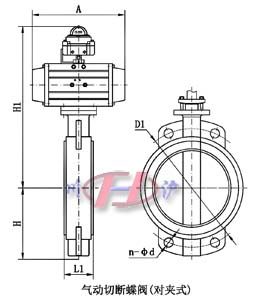 气动切断蝶阀(对夹式)