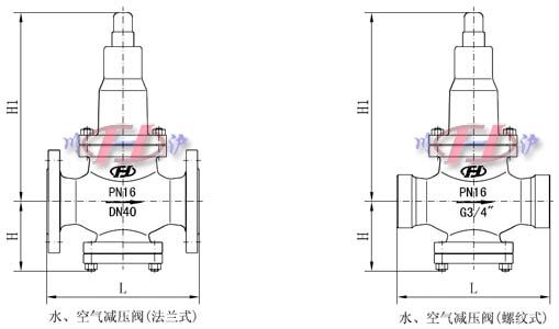 水用减压阀、空气减压阀外形尺寸