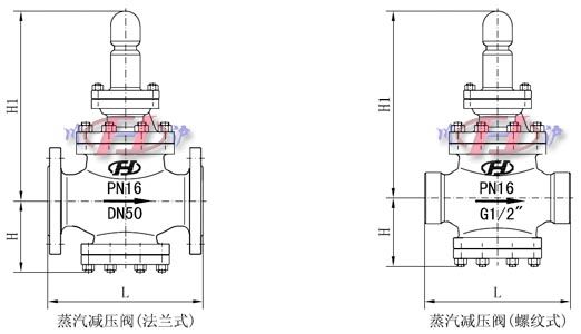 蒸汽减压阀外形尺寸